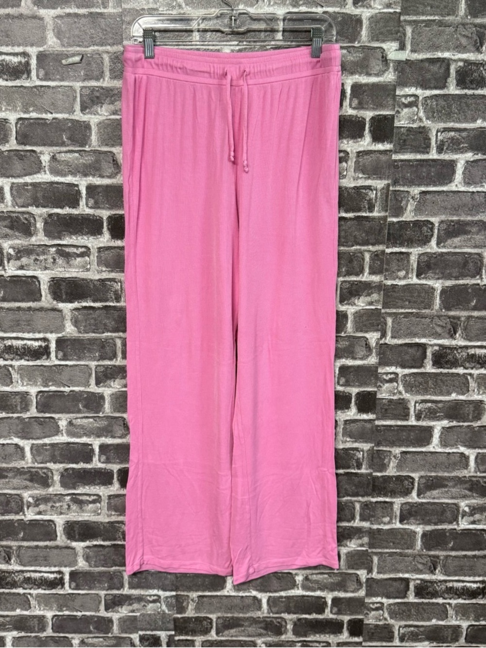 Nuuds pajama pants Pink Ribbed Boot leg style